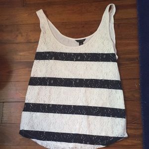 Blue and White Striped Tank Top